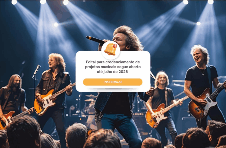 Cultura segue com edital aberto para credenciamento de projetos musicais até julho de 2026