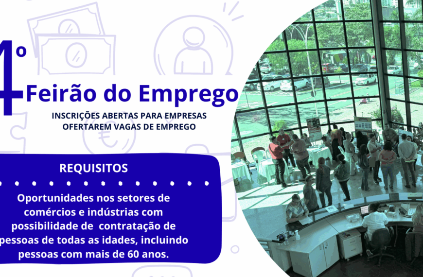 Prefeitura abre inscrições para empresas participarem da 4ª edição do Feirão do Emprego