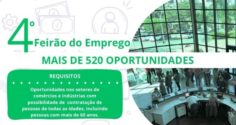 Feirão do Emprego acontece no dia 26 de novembro com oferta de mais 520 vagas de emprego