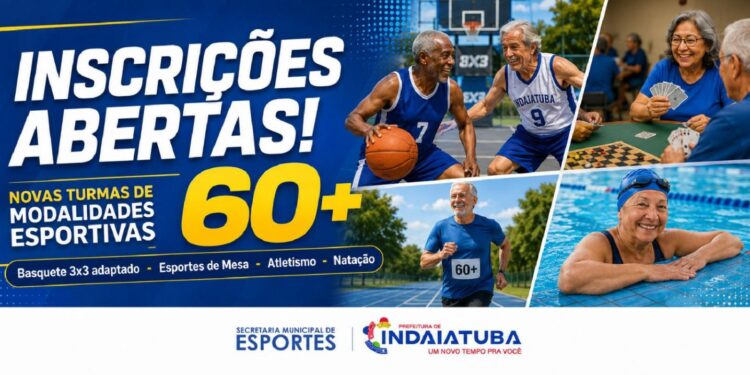 Esportes anuncia novas vagas para atletas 60+ visando Jogos da Melhor Idade em 2027