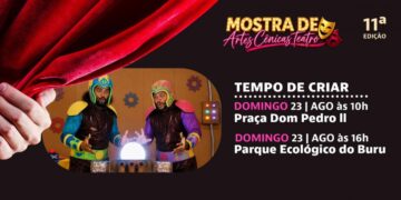 Espetáculo Tempo de Criar terá duas apresentações gratuitas neste domingo dia 23 de agosto