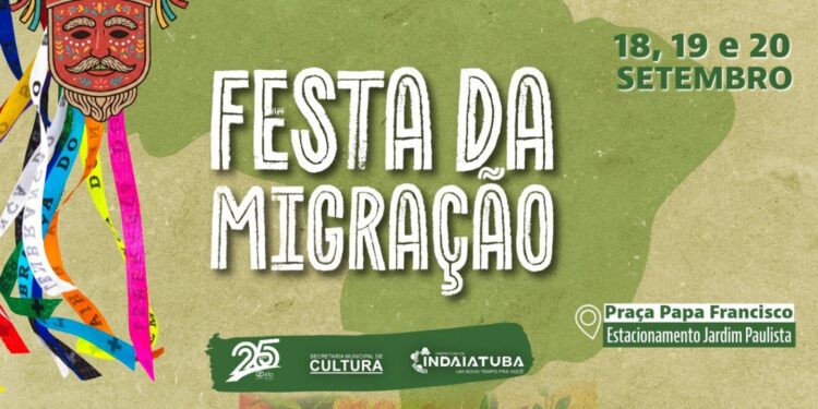 Festa da Migração 2026 divulga nova programação para os dias 18, 19 e 20 de setembro