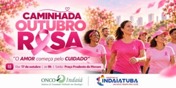 Caminhada do Outubro Rosa reúne população em ação pela saúde da mulher em Indaiatuba