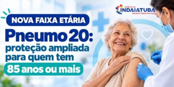 Secretaria da Saúde de Indaiatuba amplia vacinação com Pneumo 20 para pessoas com 85+ SUS
