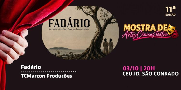 "Fadário" integra programação da 11ª Mostra de Artes Cênicas no dia 3 de outubro
